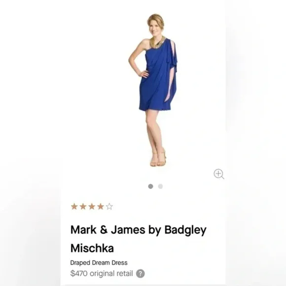 Mark &amp; James by Badgley Mischa Minimalist Draped Dream Dress In Indigo Matte