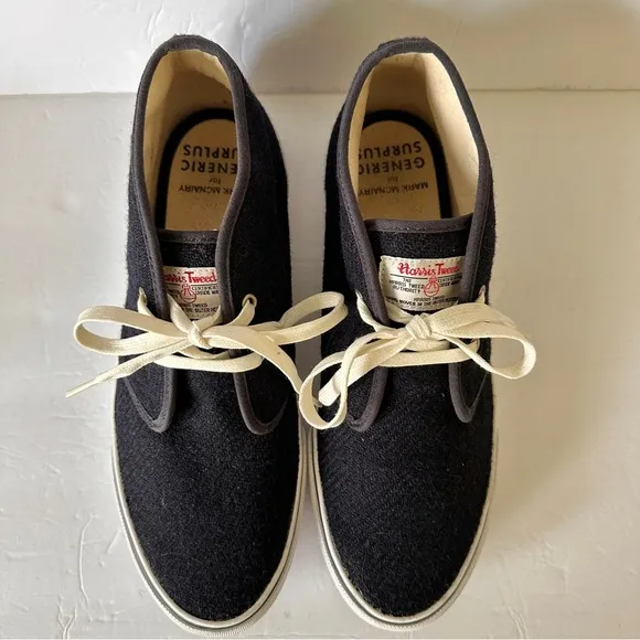 Mark McNairy GENERIC SURPLUS Harris Tweed Navy Chukka Shoes Sneakers Mens 10.5