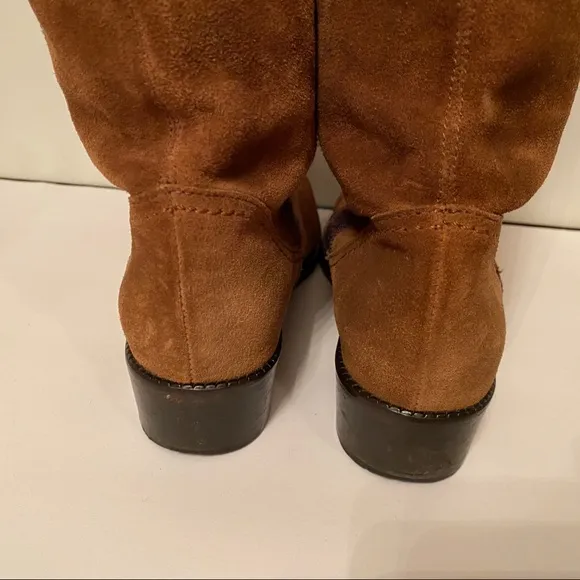 MARTA ITALY SHOES BOOTS HEELS BROWN SUEDE LEATHER Size 38 7.5