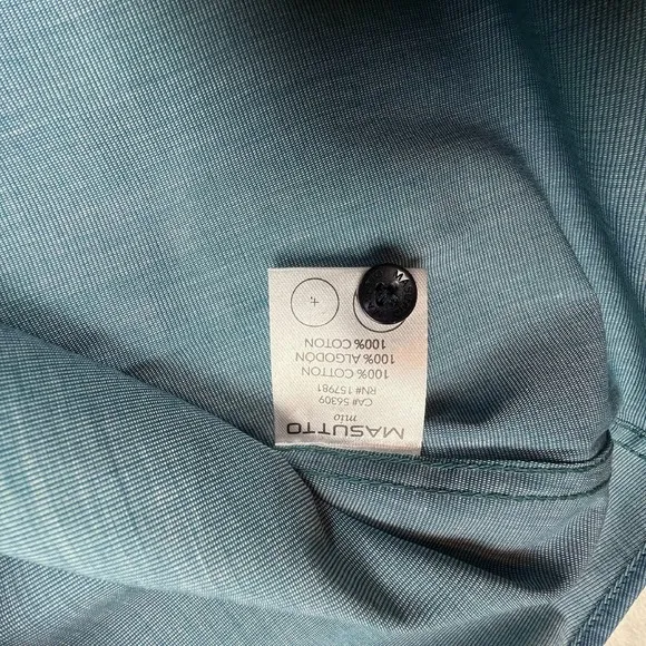 Masutto Short Sleeve Dress Shirt Italian Fabric Luxury 100% Cotton