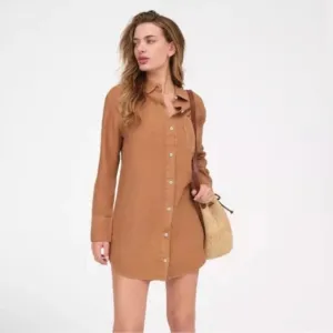 Mate the Label Linen Shirt Mini Dress Sedona Small NWT Beach Casual Minimalist