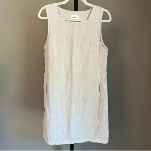 Mate the Label Square Neck Mini Dress Natural Small Coastal Minimalist Beach