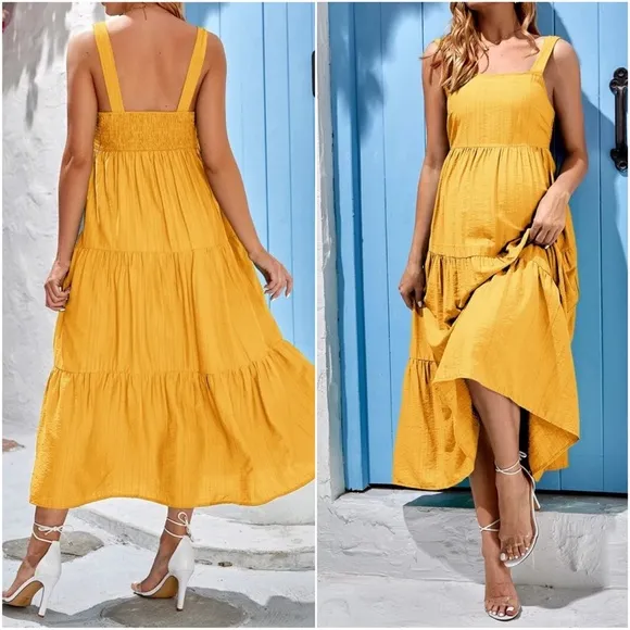 Maternity Cami Maxi Minimalist dress