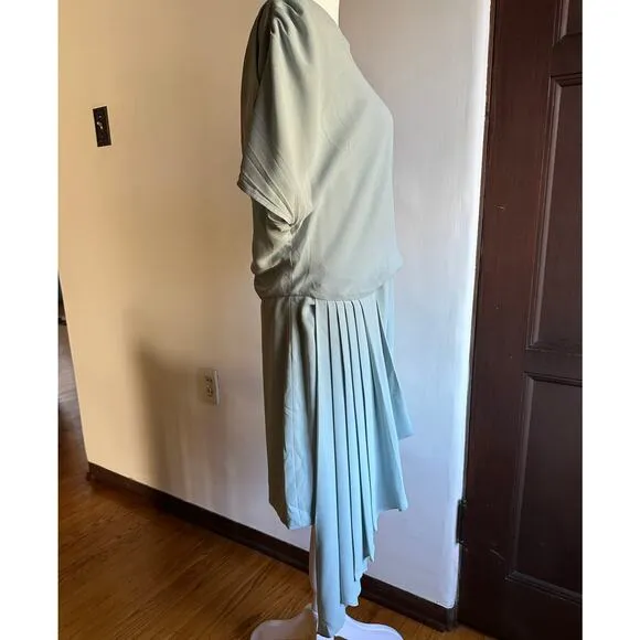 MAX AZRIA | Light Green Draped Cocktail Dress - Open Back Grecian| Size M