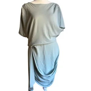 MAX AZRIA | Light Green Draped Cocktail Dress - Open Back Grecian| Size M