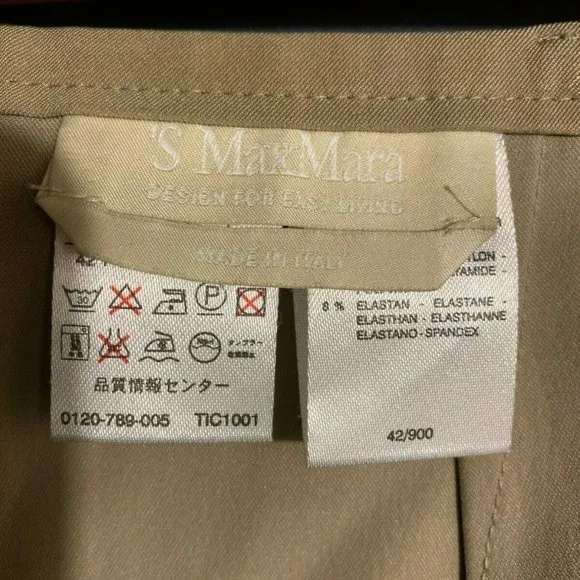 Max Mara Beige Tan Straight &amp; Pencil Skirt Size 12