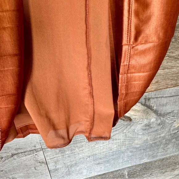 Max Mara Pleated Sleeveless Dress Copper Flowy Feminine Goddess Minimalist M