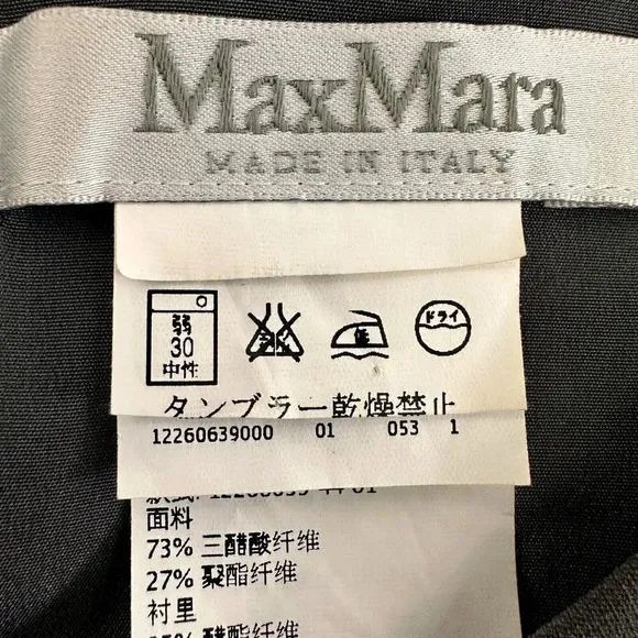 Max Mara Silk Dress Womens Large Minimalist Draped Grey Made in Italy