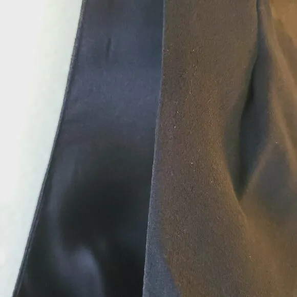 Max Studio Black Silk &amp; Satin Sleeveless V Neck Belted Mini Dress Preppy Luxury