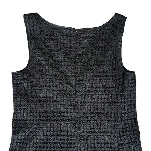 MaxMara Women’s Tempra Sleeveless Black Lace Crochet Cotton Shift Midi Dress 14