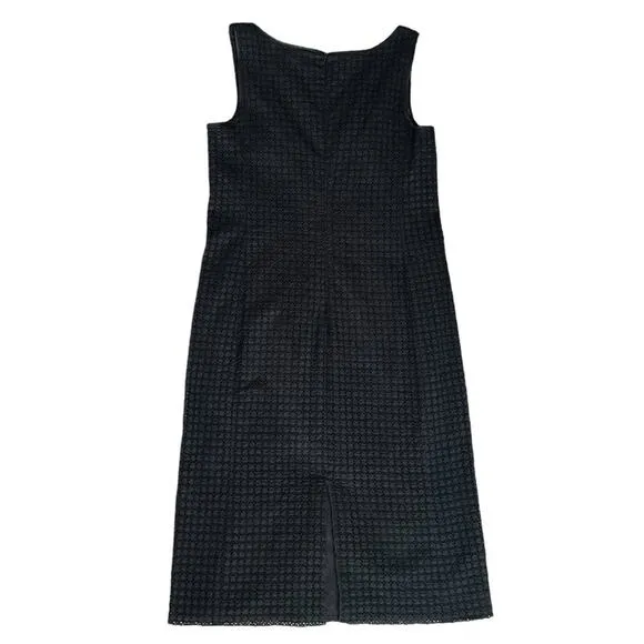MaxMara Women’s Tempra Sleeveless Black Lace Crochet Cotton Shift Midi Dress 14