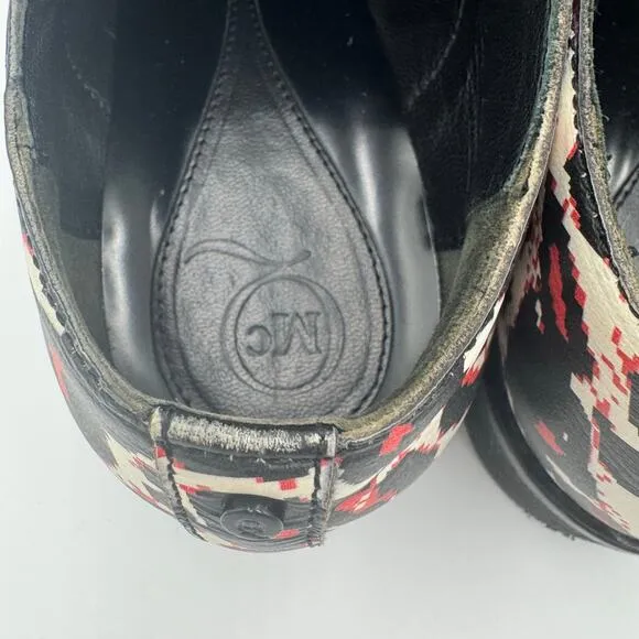 McQ Alexander McQueen Kim Derby Shoes – White Leopard Print – Size IT 38 / US 8