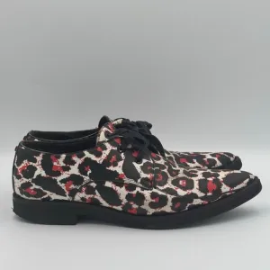 McQ Alexander McQueen Kim Derby Shoes – White Leopard Print – Size IT 38 / US 8
