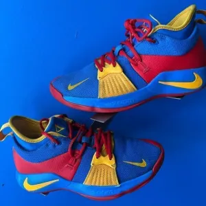 Men's 2018 Nike PG 2 Yellow /Red/Bue Cushioned Basketball Shoes Size 8