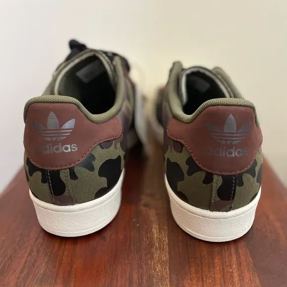 MEN'S ADIDAS ORIGINALS SUPERSTAR CAMO LEATHER SNEAKERS HQ8866 NEW 9.5