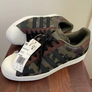 MEN'S ADIDAS ORIGINALS SUPERSTAR CAMO LEATHER SNEAKERS HQ8866 NEW 9.5