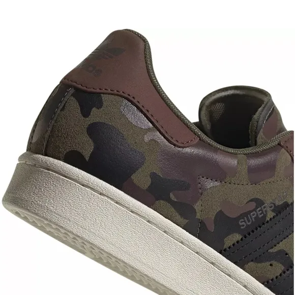 MEN'S ADIDAS ORIGINALS SUPERSTAR CAMO LEATHER SNEAKERS HQ8866 NEW 9.5