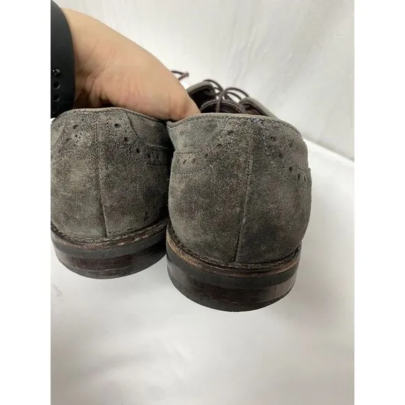 Mens Allen Edmonds Nomad Gray Suede‎ Wingtip Feather Welt Shoes Size 12D