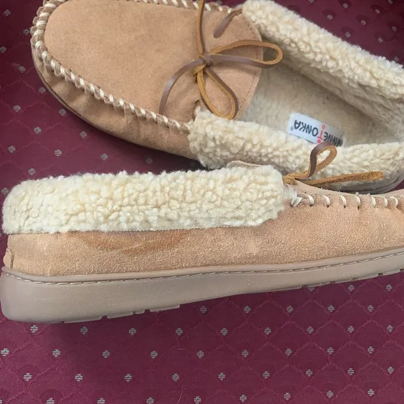 Mens Allen Minnetonka Moccasin Slippers Size 13