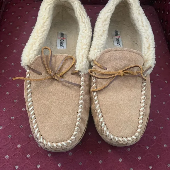 Mens Allen Minnetonka Moccasin Slippers Size 13