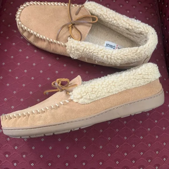 Mens Allen Minnetonka Moccasin Slippers Size 13