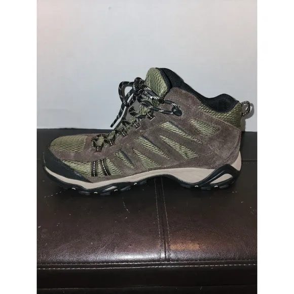 Mens Brown And Green Columbia Size 12 Wide Boots Omni Grip