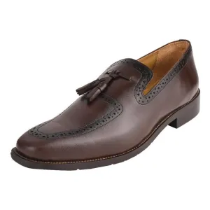 MEN'S Brown Tassel Loafer Leather Tassels Shoes