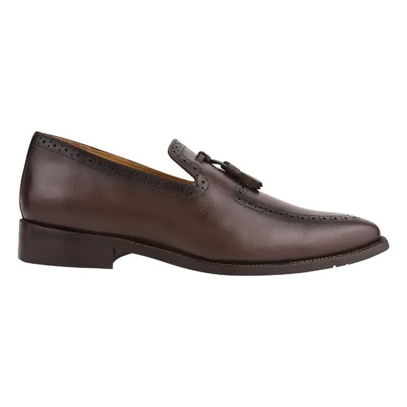 MEN'S Brown Tassel Loafer Leather Tassels Shoes