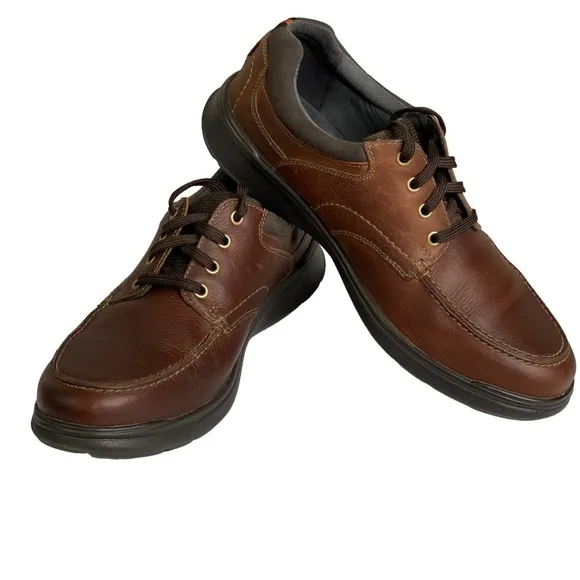 Men’s Clark’s Cotrell Edge Lace-Up Casual Brown Leather Ortholite Shoe NEW Sz 13