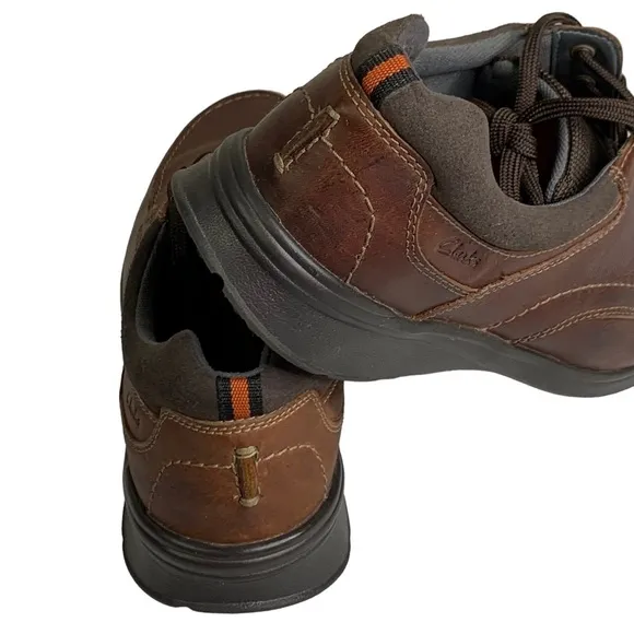 Men’s Clark’s Cotrell Edge Lace-Up Casual Brown Leather Ortholite Shoe NEW Sz 13