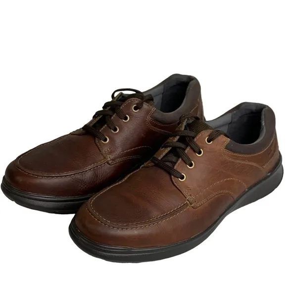 Men’s Clark’s Cotrell Edge Lace-Up Casual Brown Leather Ortholite Shoe NEW Sz 13
