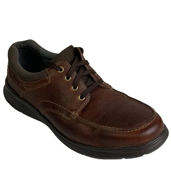 Men’s Clark’s Cotrell Edge Lace-Up Casual Brown Leather Ortholite Shoe NEW Sz 13