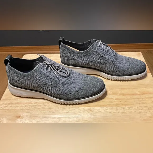 Men's Cole Haan Zerogrand Magnet/VPR Grey Knit Oxford Shoes. New with Box.
