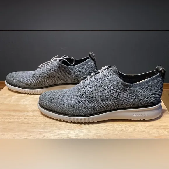 Men's Cole Haan Zerogrand Magnet/VPR Grey Knit Oxford Shoes. New with Box.