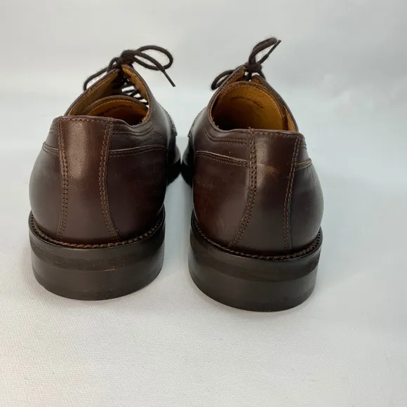 Mens ET Wright Brown Leather Oxford Dress Shoes 10 M Italy Cap Toe Cushioned