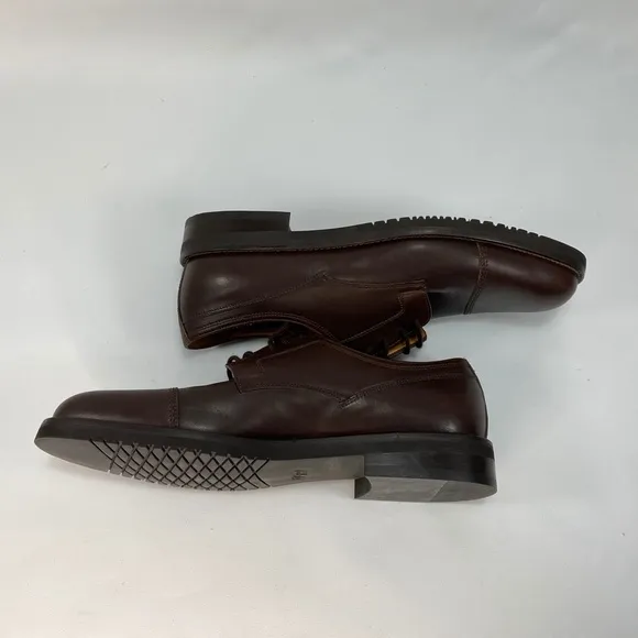 Mens ET Wright Brown Leather Oxford Dress Shoes 10 M Italy Cap Toe Cushioned