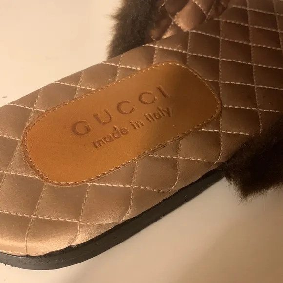 Mens Gucci fur slippers