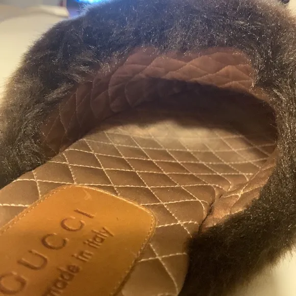 Mens Gucci fur slippers