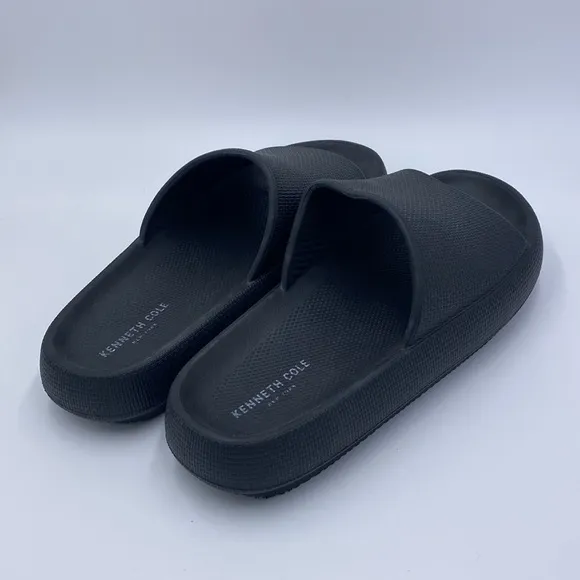 Mens Kenneth Cole black slide on shoes slides slippers sandals nwt 11