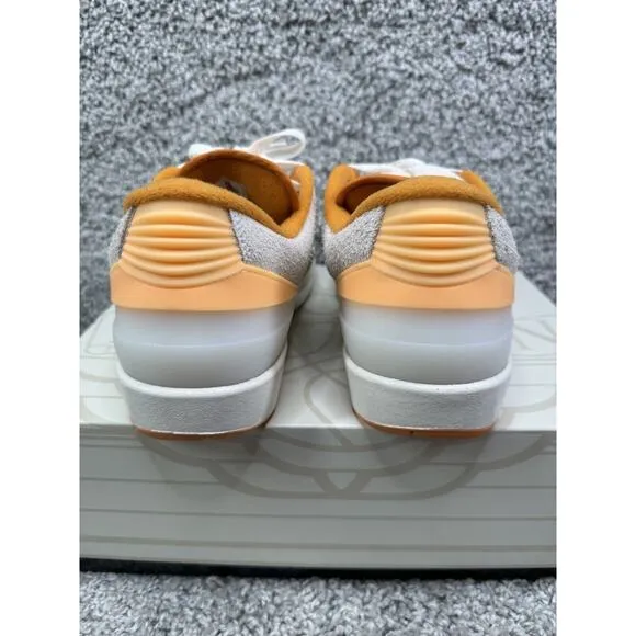 Mens Nike Air Jordan 2 Retro Low Shoes Melon Tint Light Curry Size 9