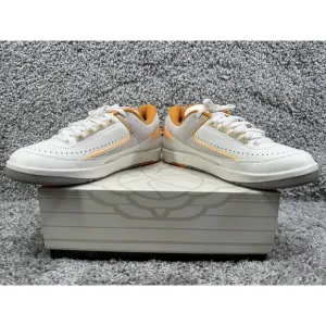 Mens Nike Air Jordan 2 Retro Low Shoes Melon Tint Light Curry Size 9