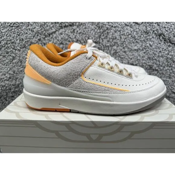 Mens Nike Air Jordan 2 Retro Low Shoes Melon Tint Light Curry Size 9