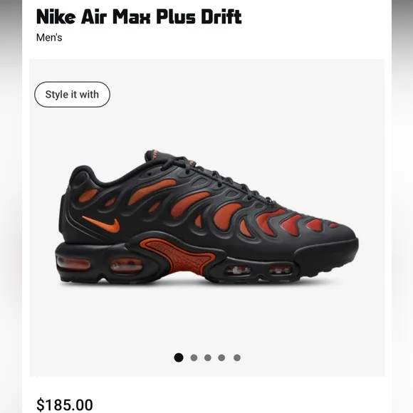 men’s Nike AirMax Plus Drift - Crimson and Black