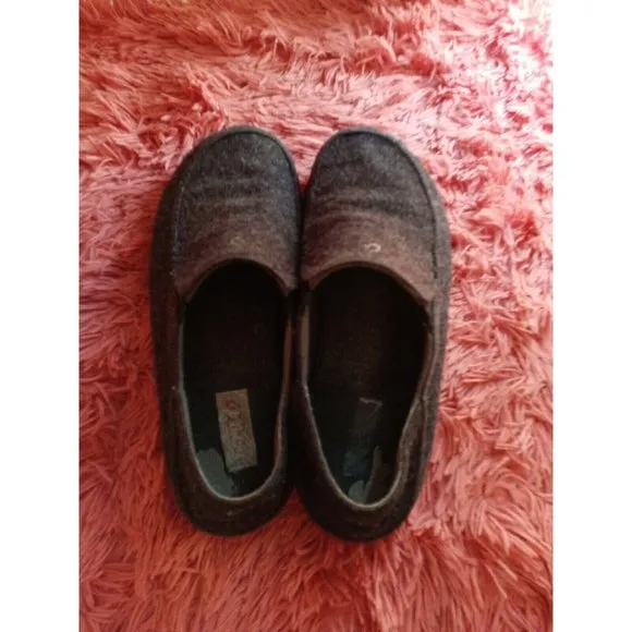 Men's Olukai Moloa Hulu Wool Blend Loafer Slippers Heather Gray Size 12M