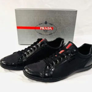 Men’s Prada Spazzolato Nero Shoes in Black Size 11