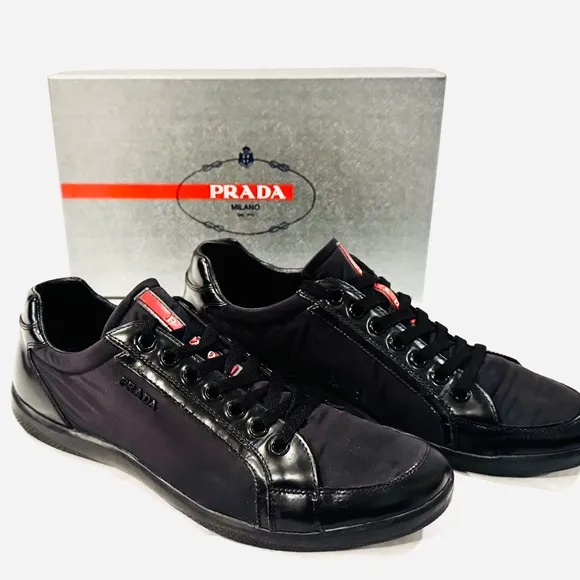Men’s Prada Spazzolato Nero Shoes in Black Size 11