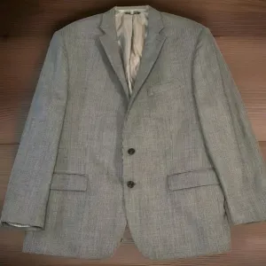 Men's Ralph Lauren Double Vented Black and White Houndstooth Wool Blazer 48 R