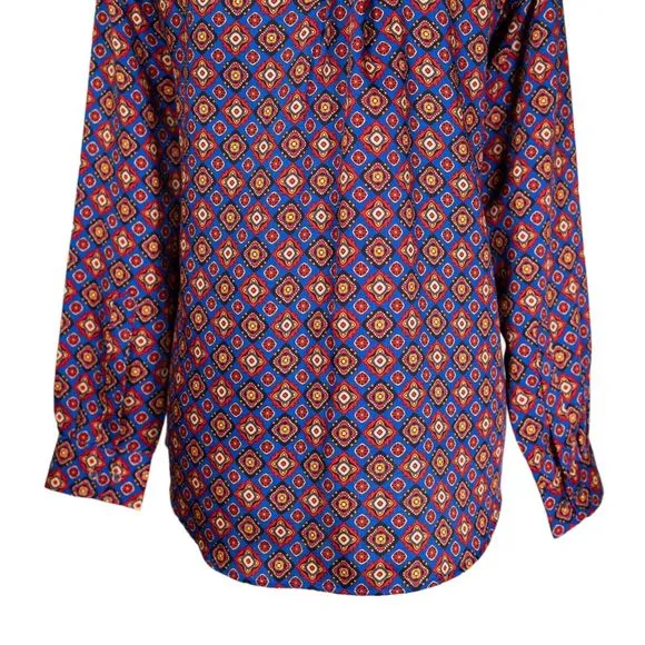 Mens Shirt Button Up Multicolor Geometric Designer Luxury Dress Casual Large