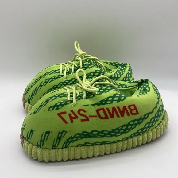 Mens Size 9/ 11 Yeezy Neon Puffy Slippers Casual Home Slip On Comfort Home Slide