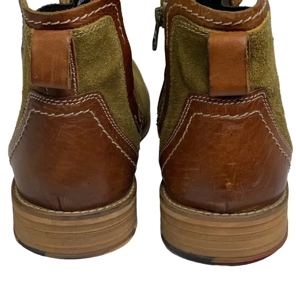 Men’s Suede &amp; Brown Tan Leather Chukka Ankle Boots Side Zipper Comfort Insoles